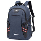 men's reflective stripe usb charging waterproof backpack