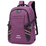 men's reflective stripe usb charging waterproof backpack
